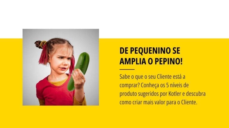 De pequenino se amplia o pepino! Os 5 Níveis de Produto de Kotler